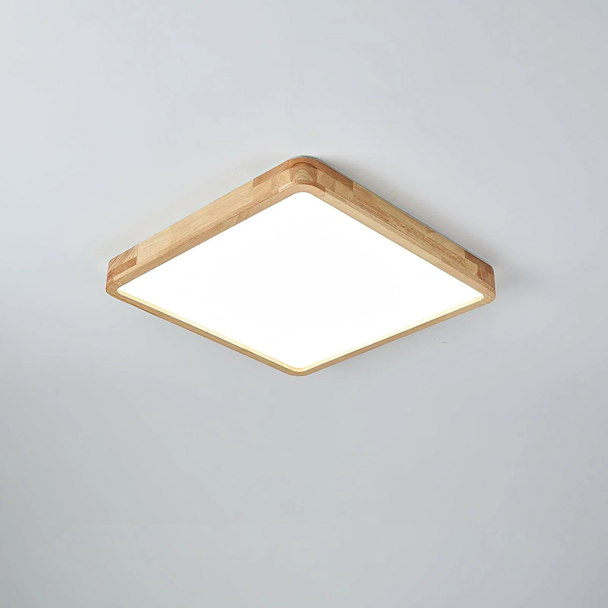 Rubberwood Round Flush Mount in wood for Low Ceilings by AUVIELIGHT