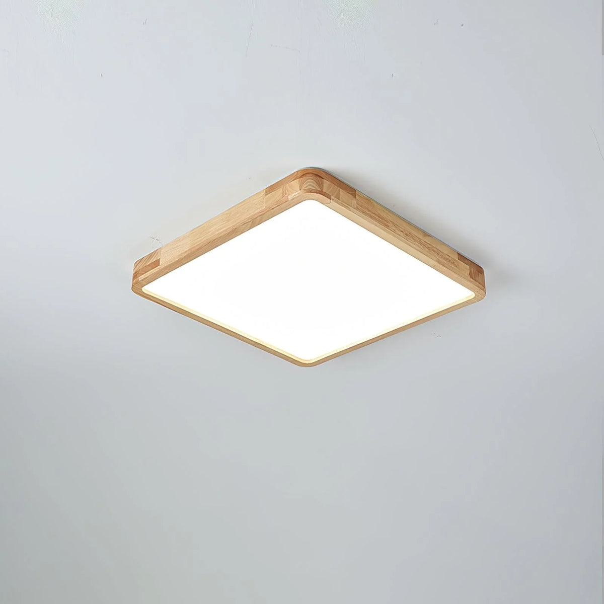 Rubberwood Round Flush Mount in wood for Low Ceilings by AUVIELIGHT