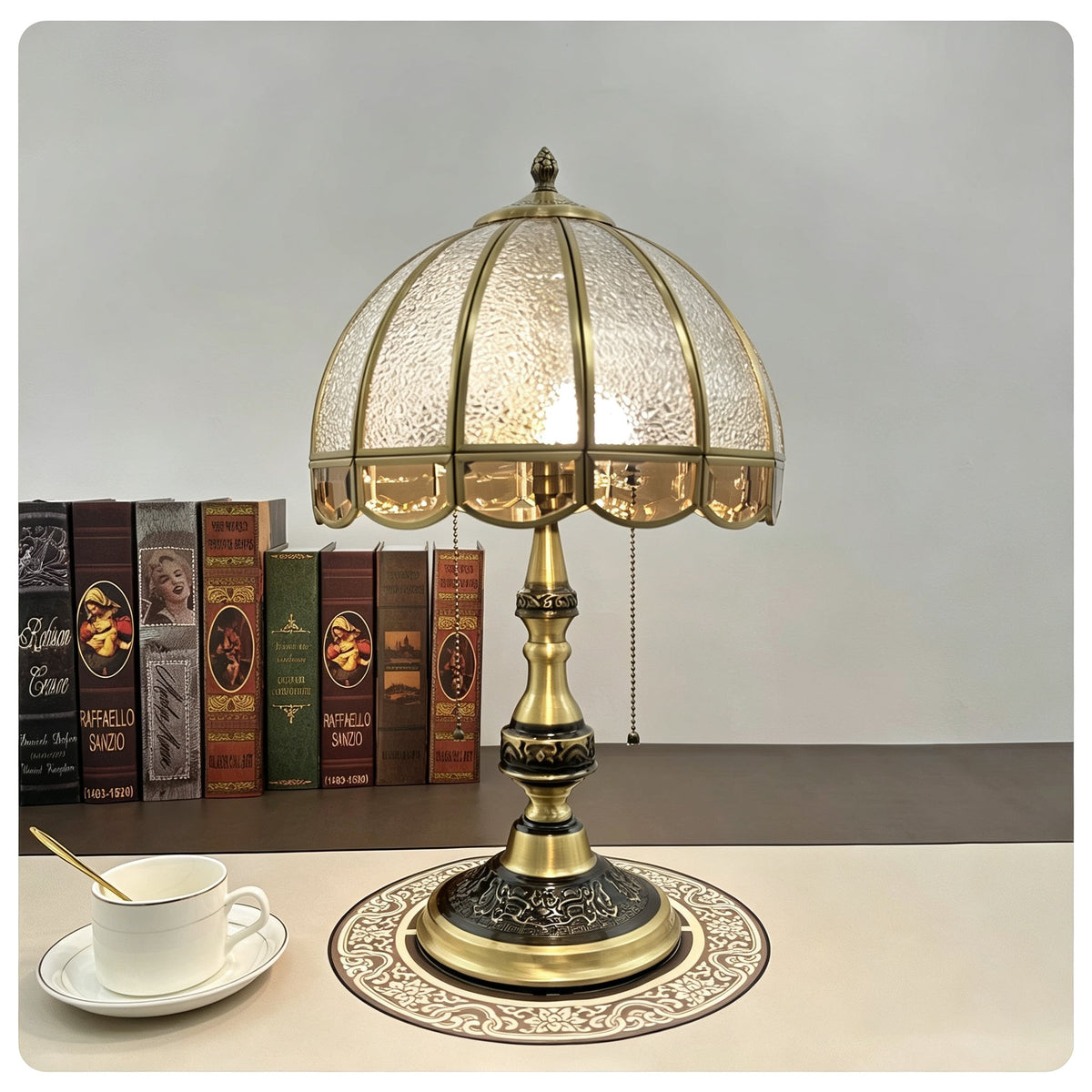 Rustic Dome Light in amber glass for Living Room by AUVIELIGHT