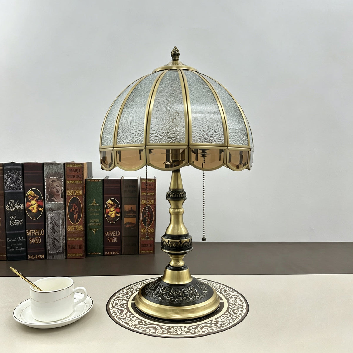 Rustic Dome Light in amber glass for Living Room by AUVIELIGHT