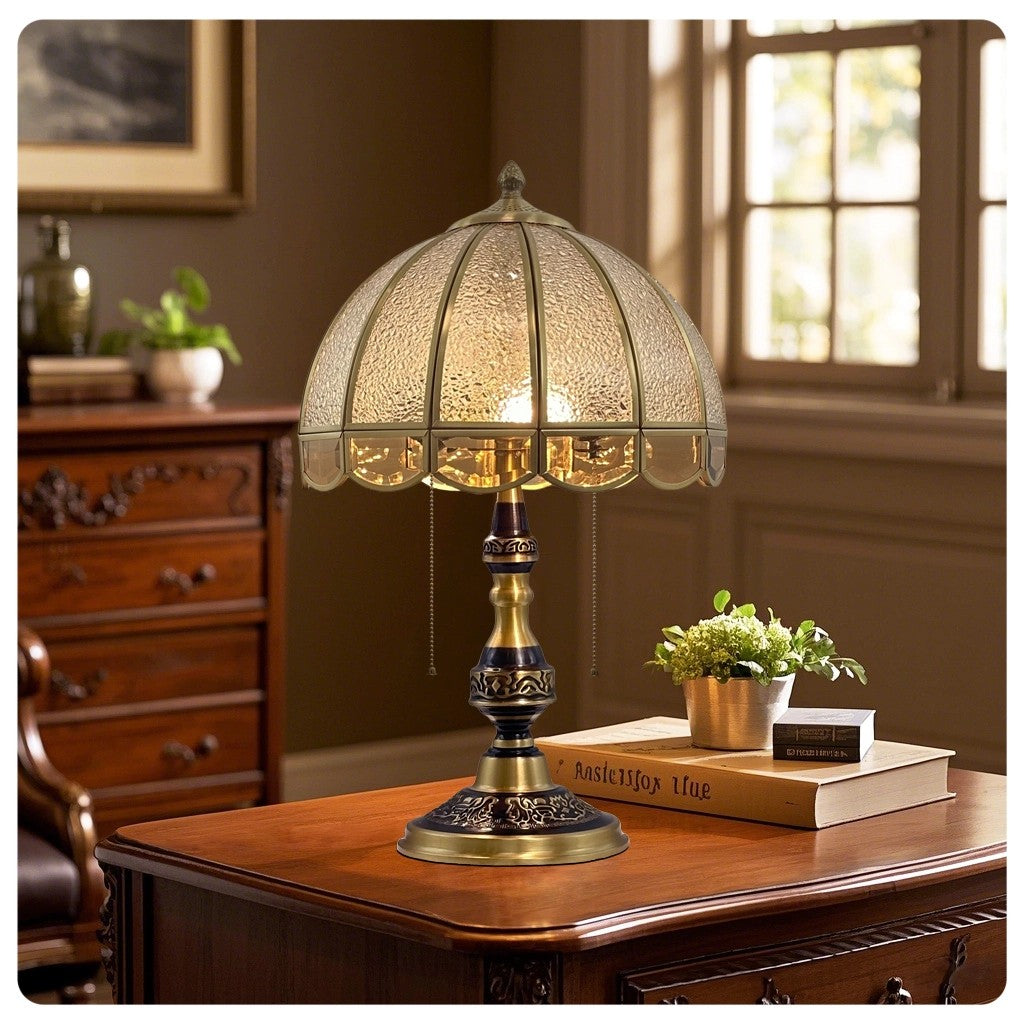 Rustic Dome Light in amber glass for Living Room by AUVIELIGHT