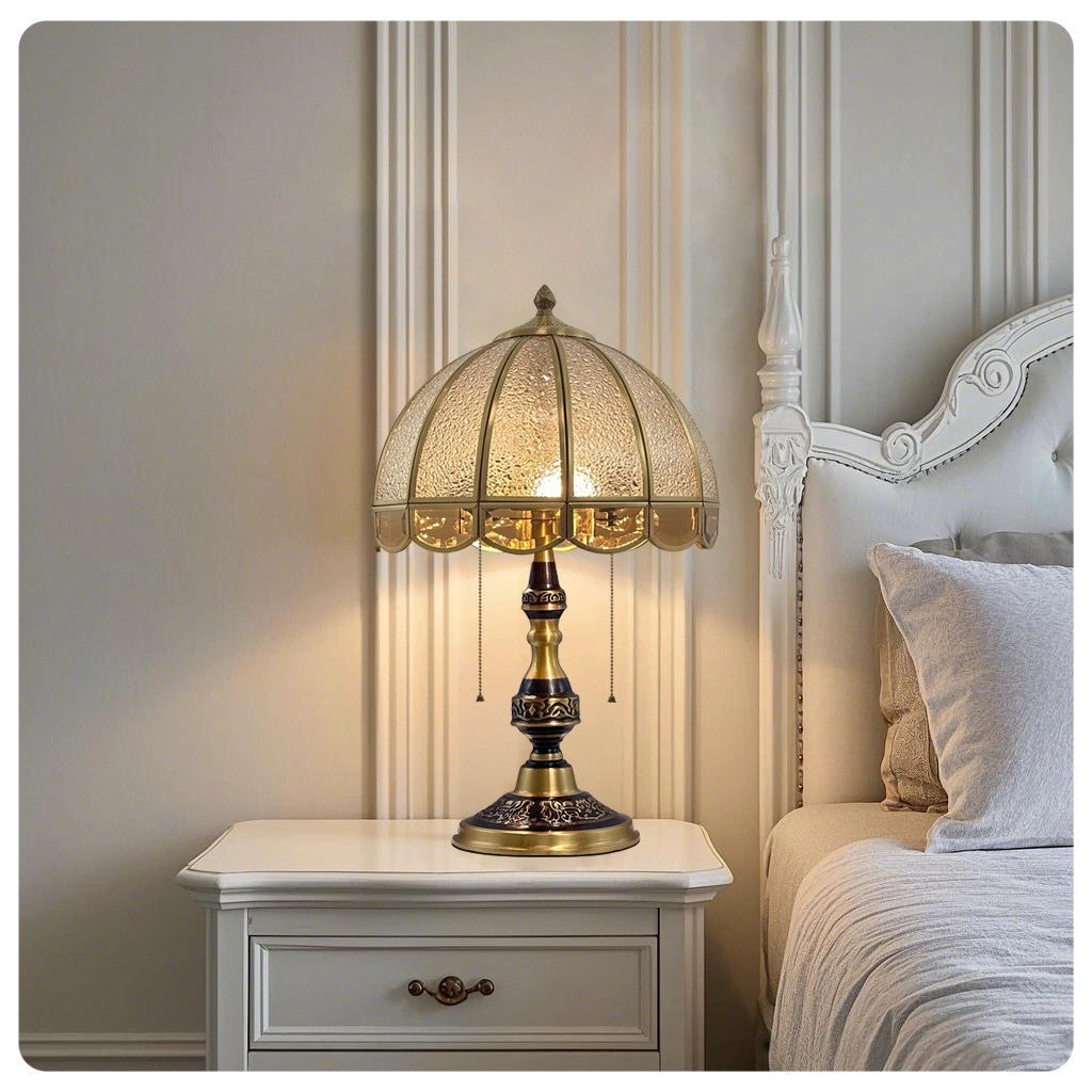 Rustic Dome Light in amber glass for Living Room by AUVIELIGHT