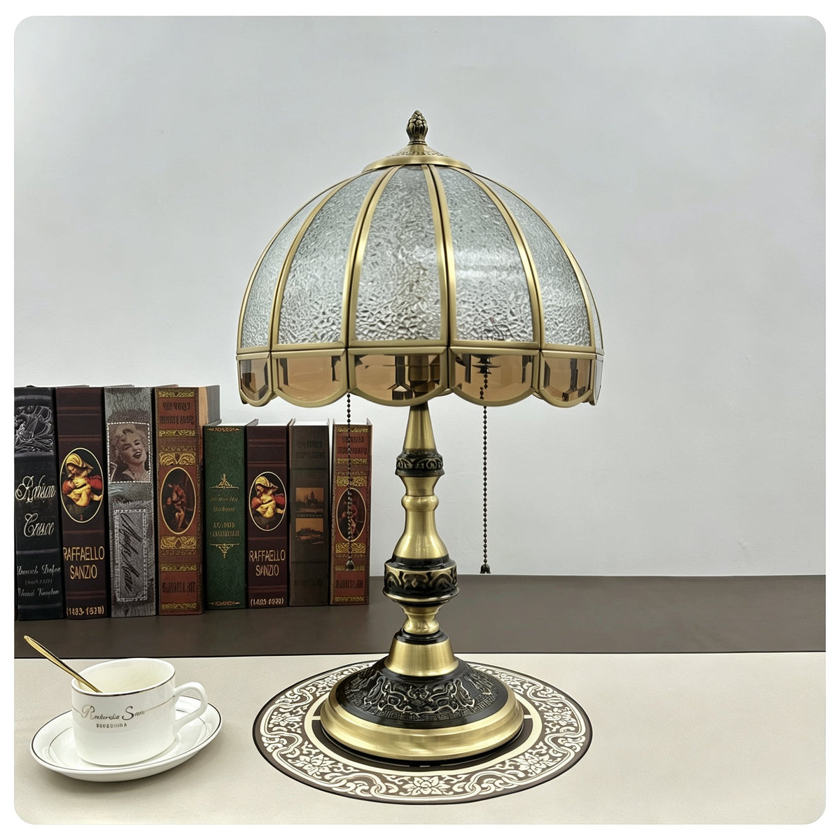 Rustic Dome Light in amber glass for Living Room by AUVIELIGHT