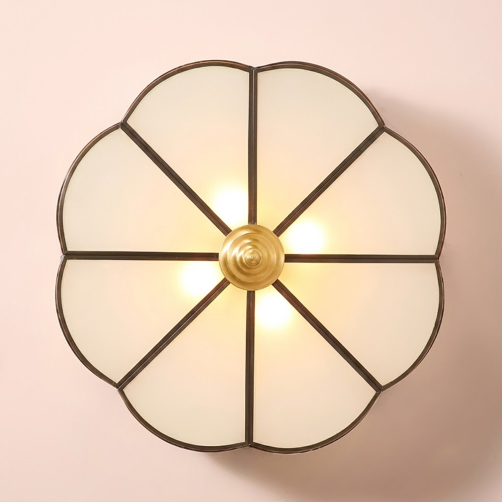 Bloom Scalloped Flush Mount for Low Ceilings by AUVIELIGHT