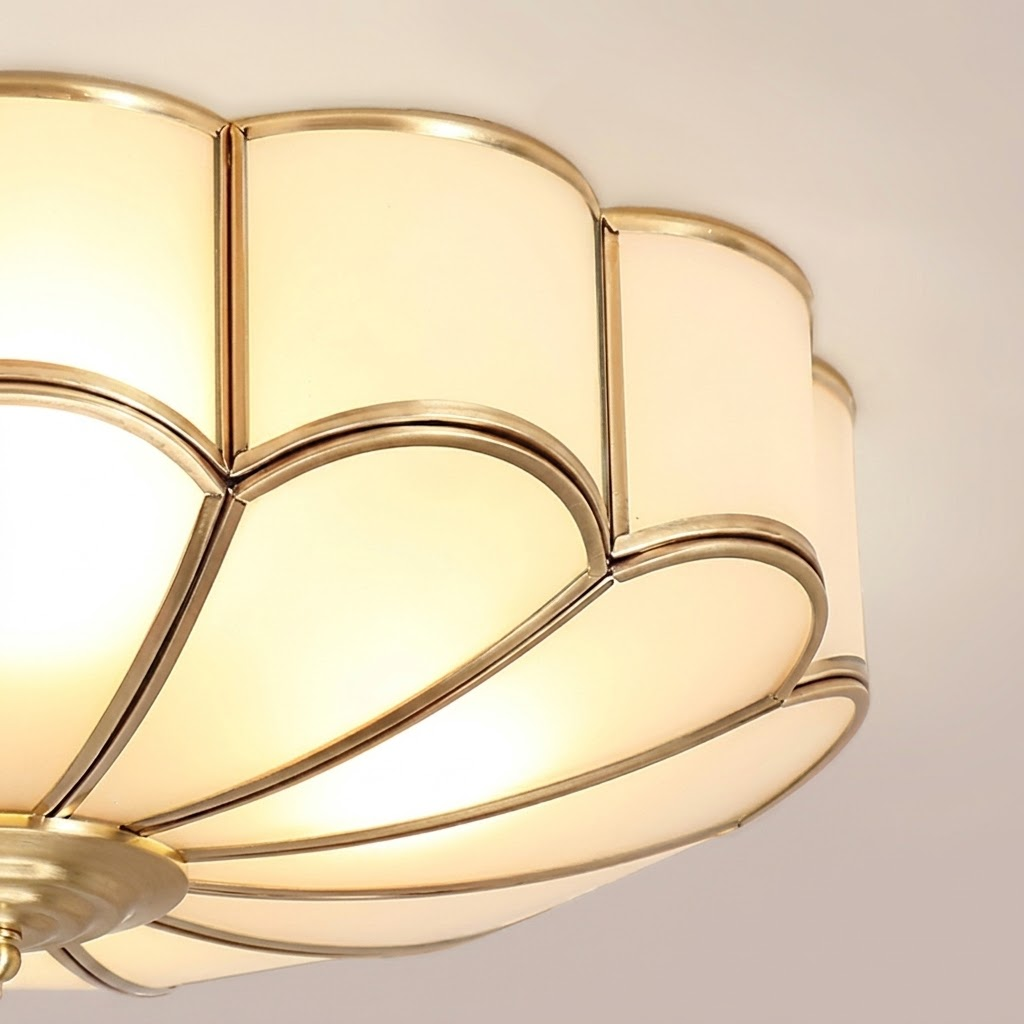 Bloom Scalloped Flush Mount for Low Ceilings by AUVIELIGHT