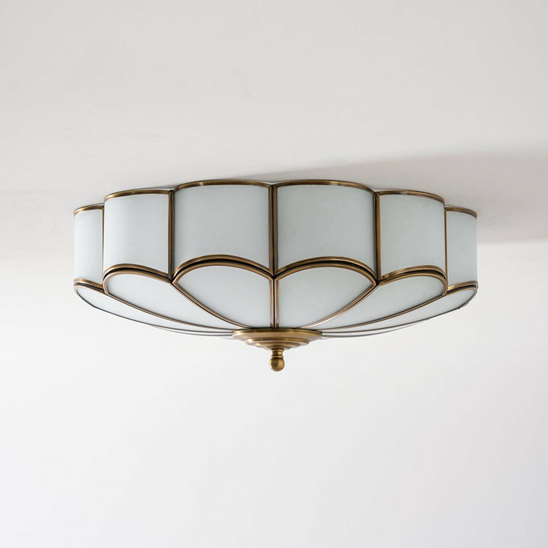 Bloom Scalloped Flush Mount for Low Ceilings by AUVIELIGHT