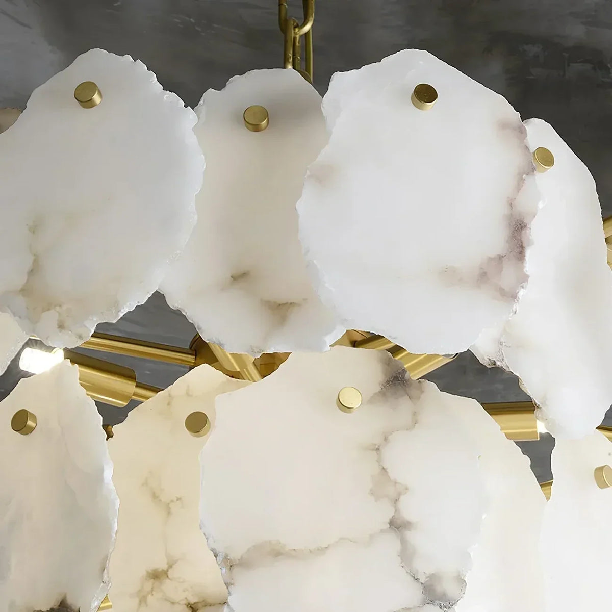 Sculptural Tiered Chandelier in alabaster for Dining Room by AUVIELIGHT