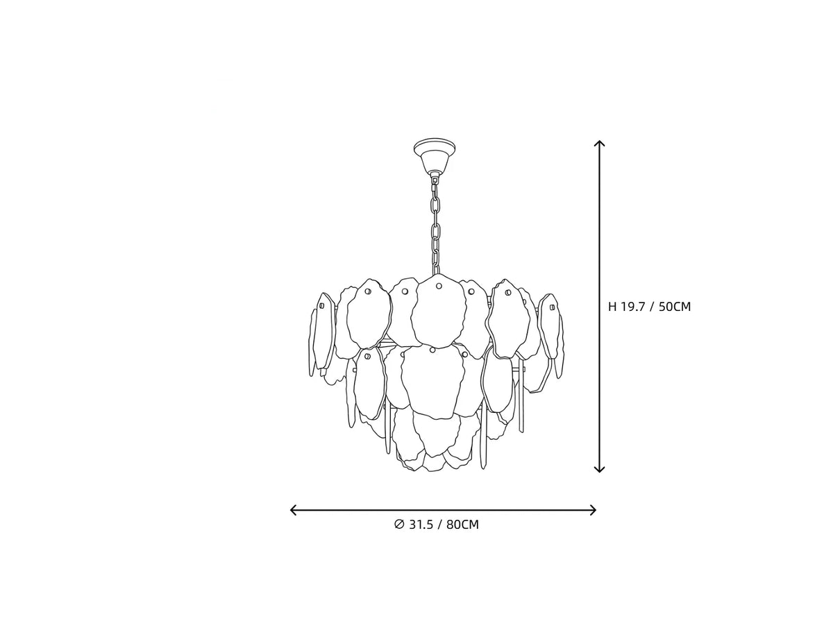 Sculptural Tiered Chandelier in alabaster for Dining Room by AUVIELIGHT