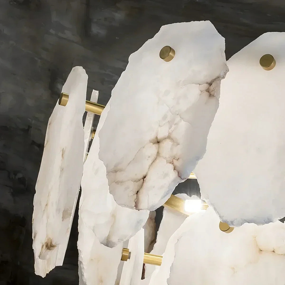 Sculptural Tiered Chandelier in alabaster for Dining Room by AUVIELIGHT