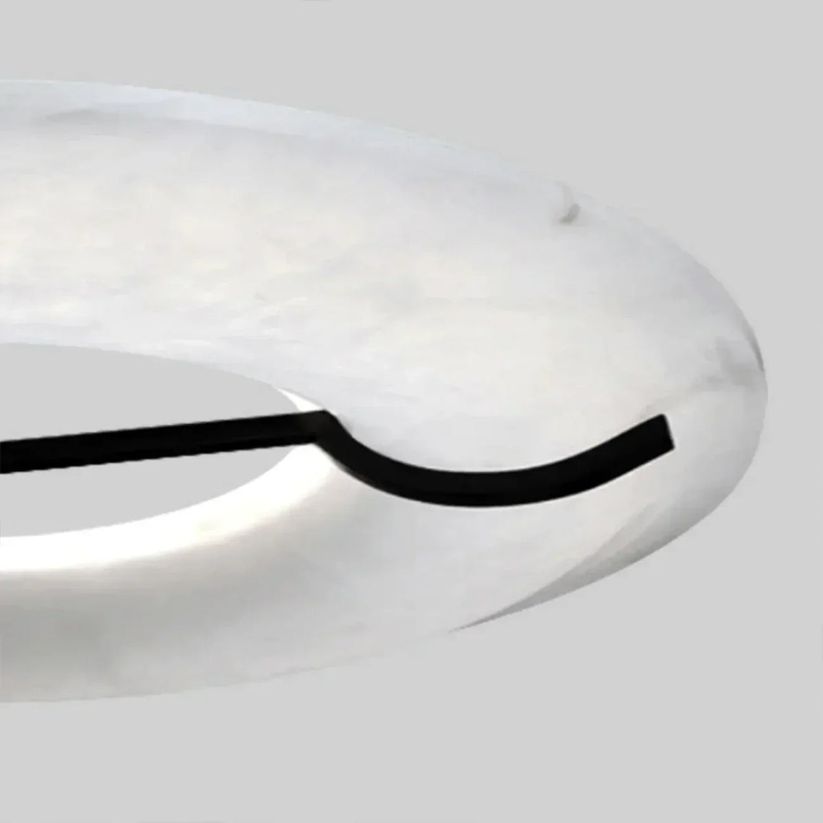 Sculptural Ring Chandelier in alabaster for Dining Room by AUVIELIGHT