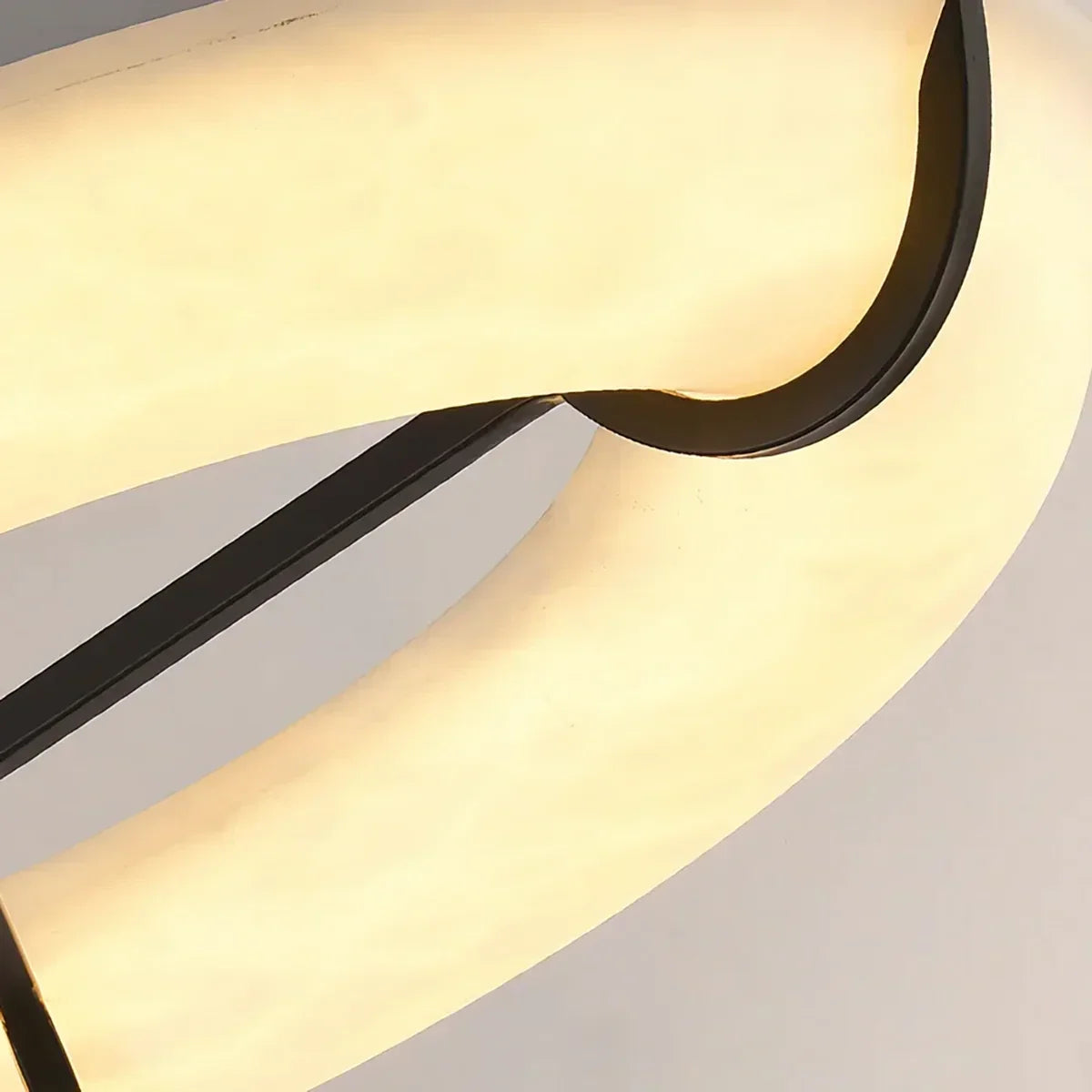 Sculptural Ring Chandelier in alabaster for Dining Room by AUVIELIGHT