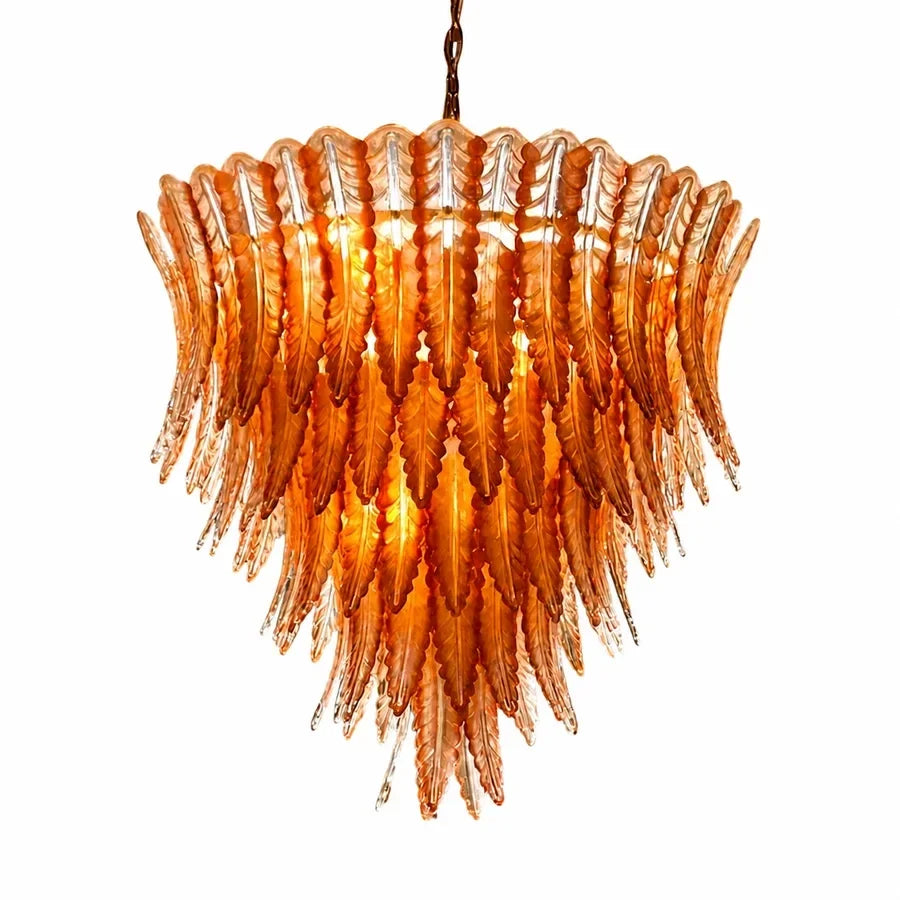 Sculptural Feather Chandelier in murano glass for Dining Room by AUVIELIGHT