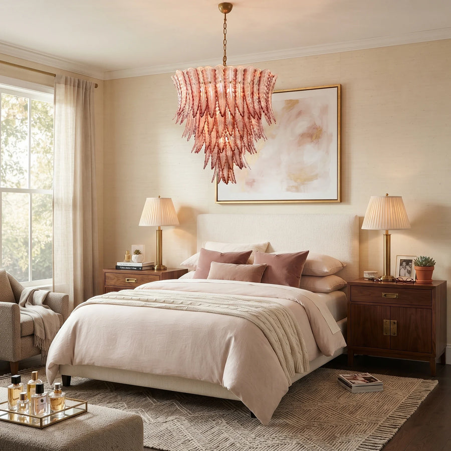 Sculptural Feather Chandelier in murano glass for Dining Room by AUVIELIGHT