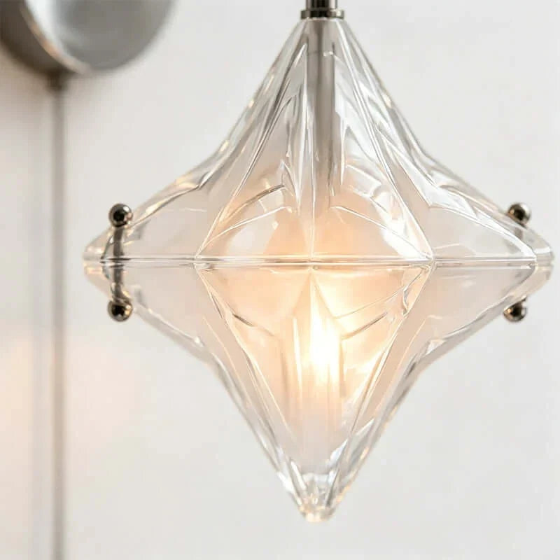 Pull-Chain Diamond Wall Sconce in glass for Hallway by AUVIELIGHT