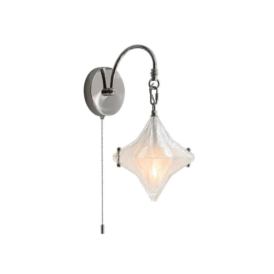 Pull-Chain Diamond Wall Sconce in glass for Hallway by AUVIELIGHT