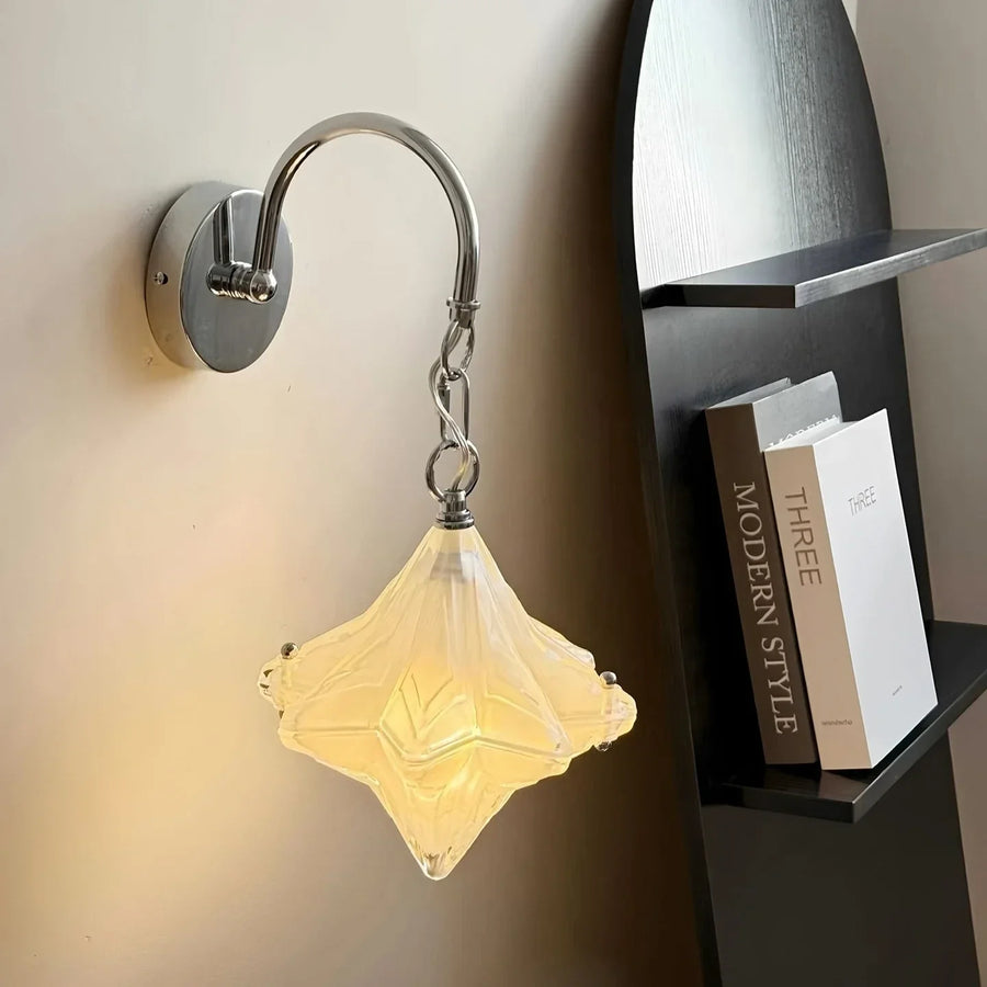 Sculptural Diamond Star Wall Sconce in glass for Hallway by AUVIELIGHT