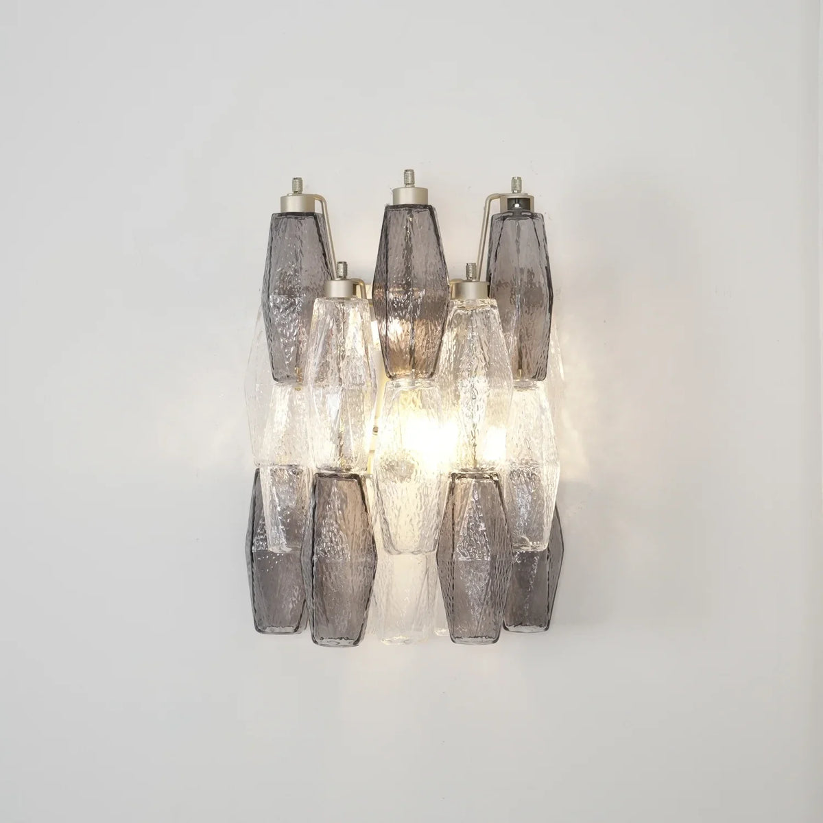 Sculptural Faceted Wall Sconce in amber glass for Hallway by AUVIELIGHT