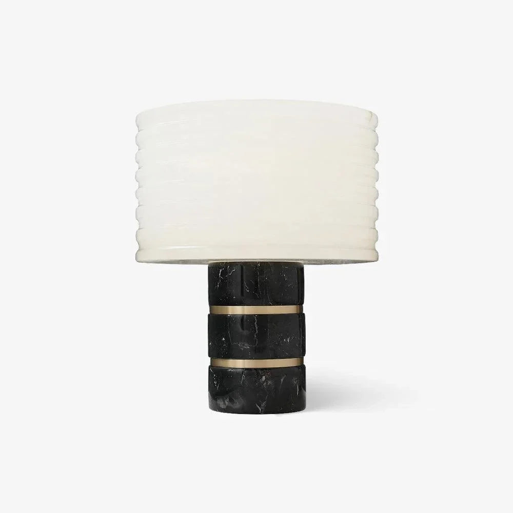 Sculptural Grooved Table Lamp in alabaster for Living Room by AUVIELIGHT