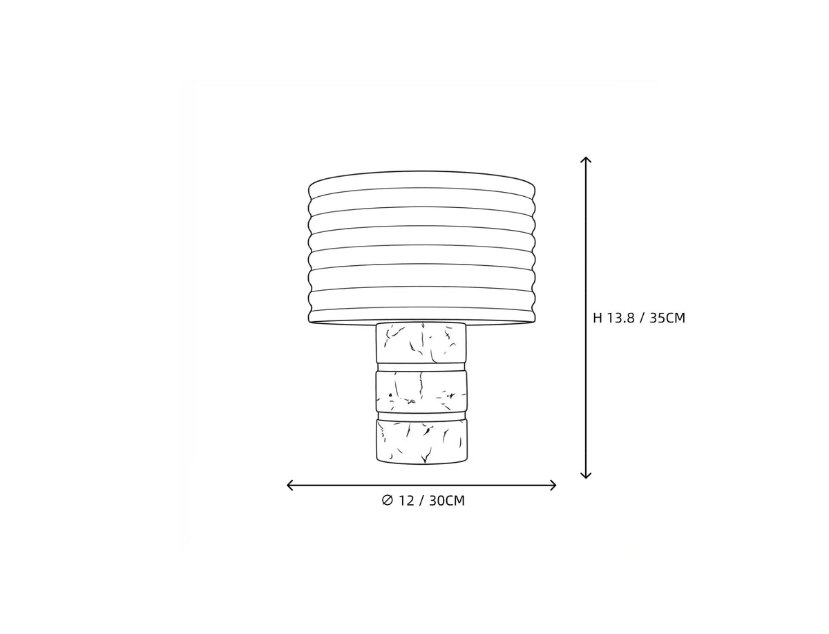 Sculptural Grooved Table Lamp in alabaster for Living Room by AUVIELIGHT