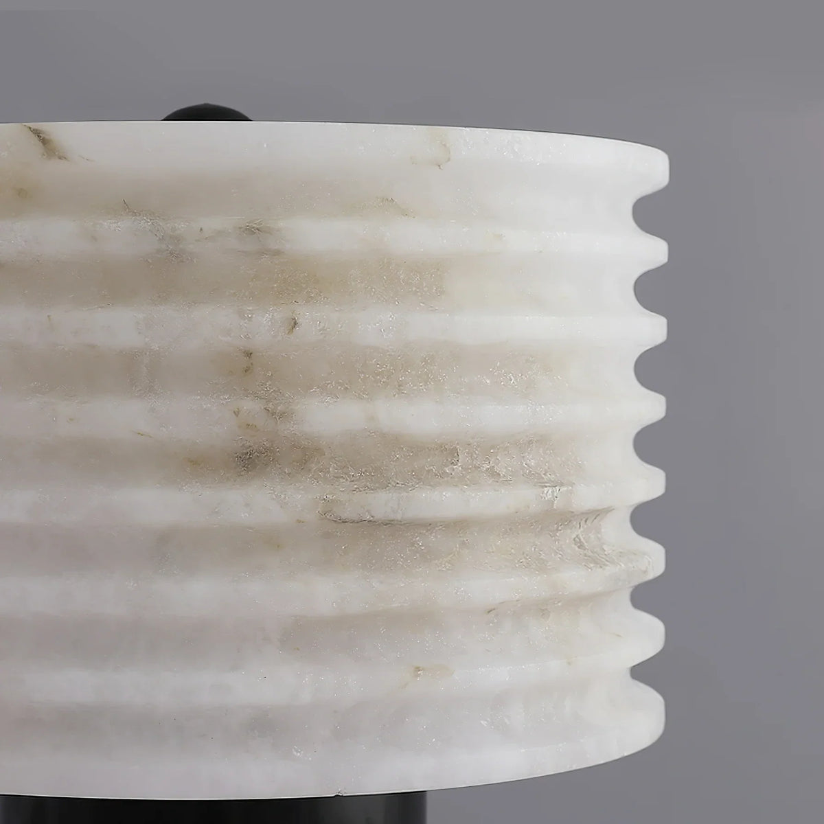 Sculptural Grooved Table Lamp in alabaster for Living Room by AUVIELIGHT