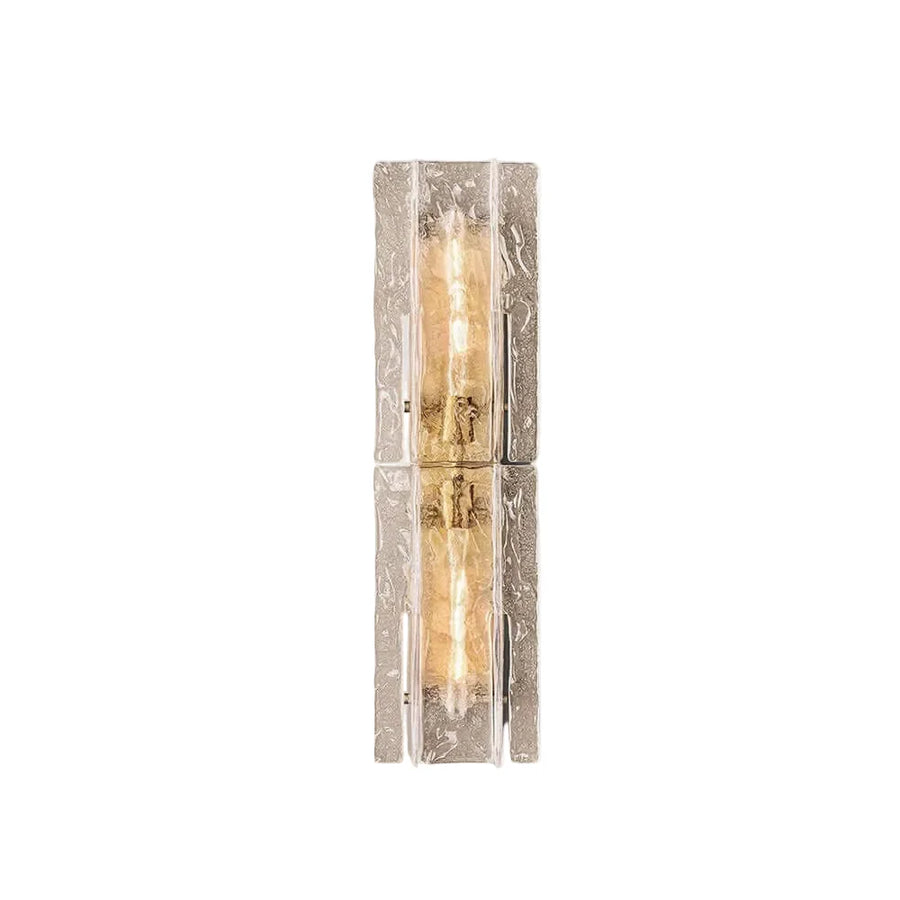 Sculptural Molten Vertical Wall Sconce in ice glass for Hallway by AUVIELIGHT