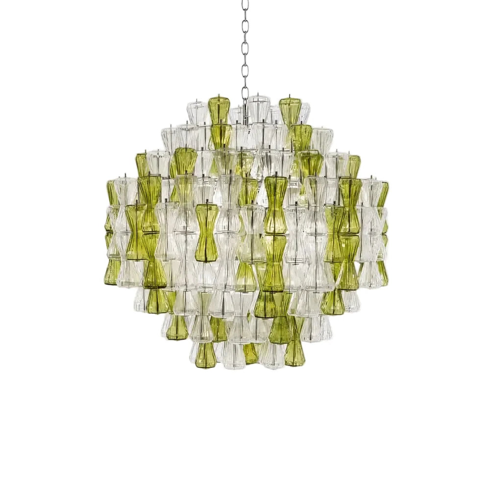 Sculptural Chandelier in clear murano glass for Dining Room by AUVIELIGHT