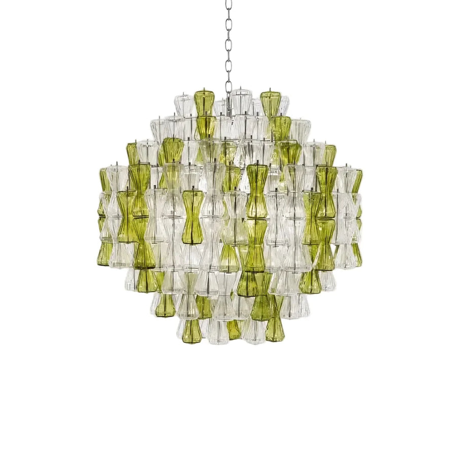 Sculptural Chandelier in clear murano glass for Dining Room by AUVIELIGHT