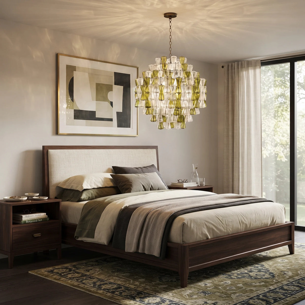 Sculptural Chandelier in clear murano glass for Dining Room by AUVIELIGHT