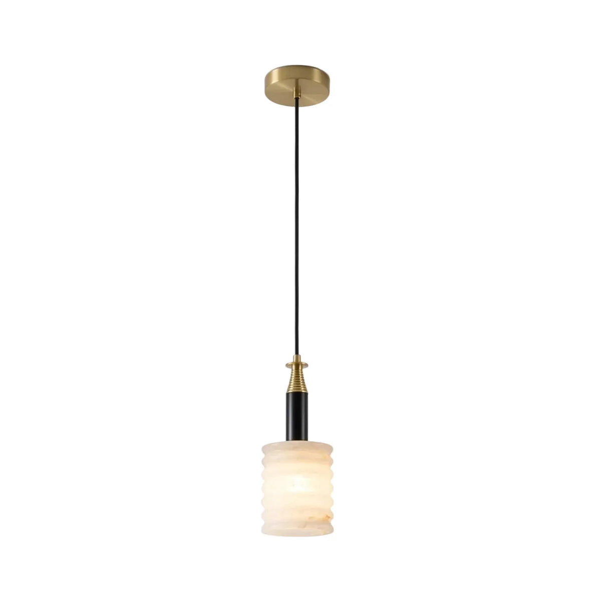 Ribbed Pendant Light in alabaster for Kitchen Island by AUVIELIGHT