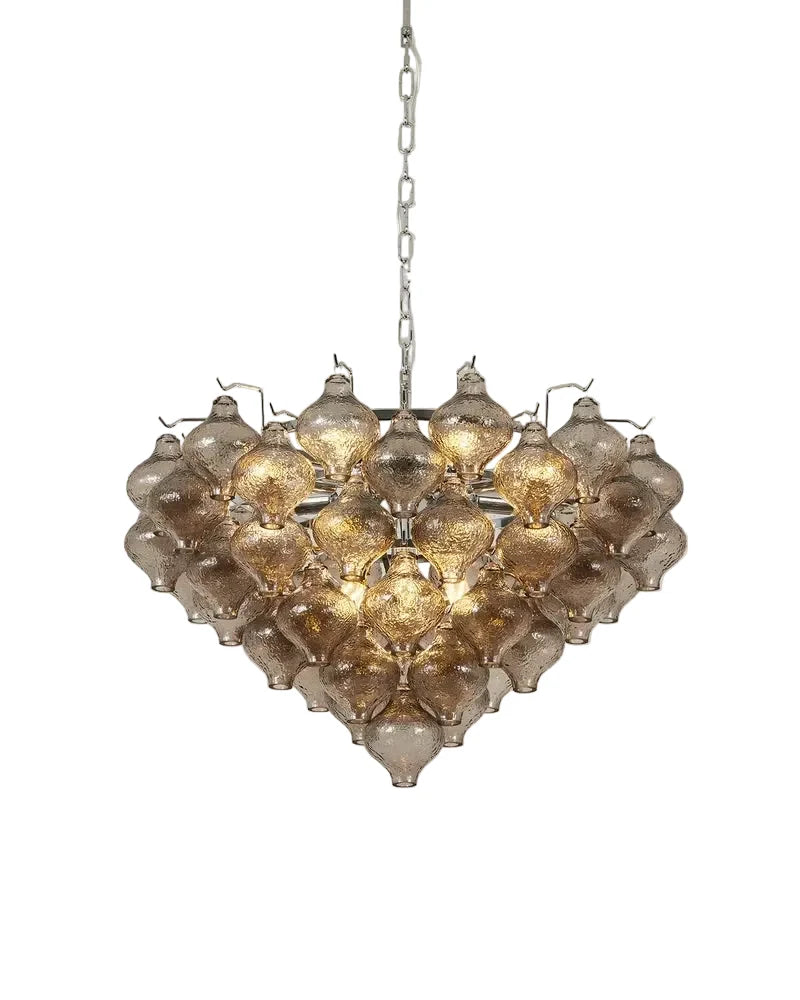 Sculptural Chandelier in smoke grey for Dining Room by AUVIELIGHT