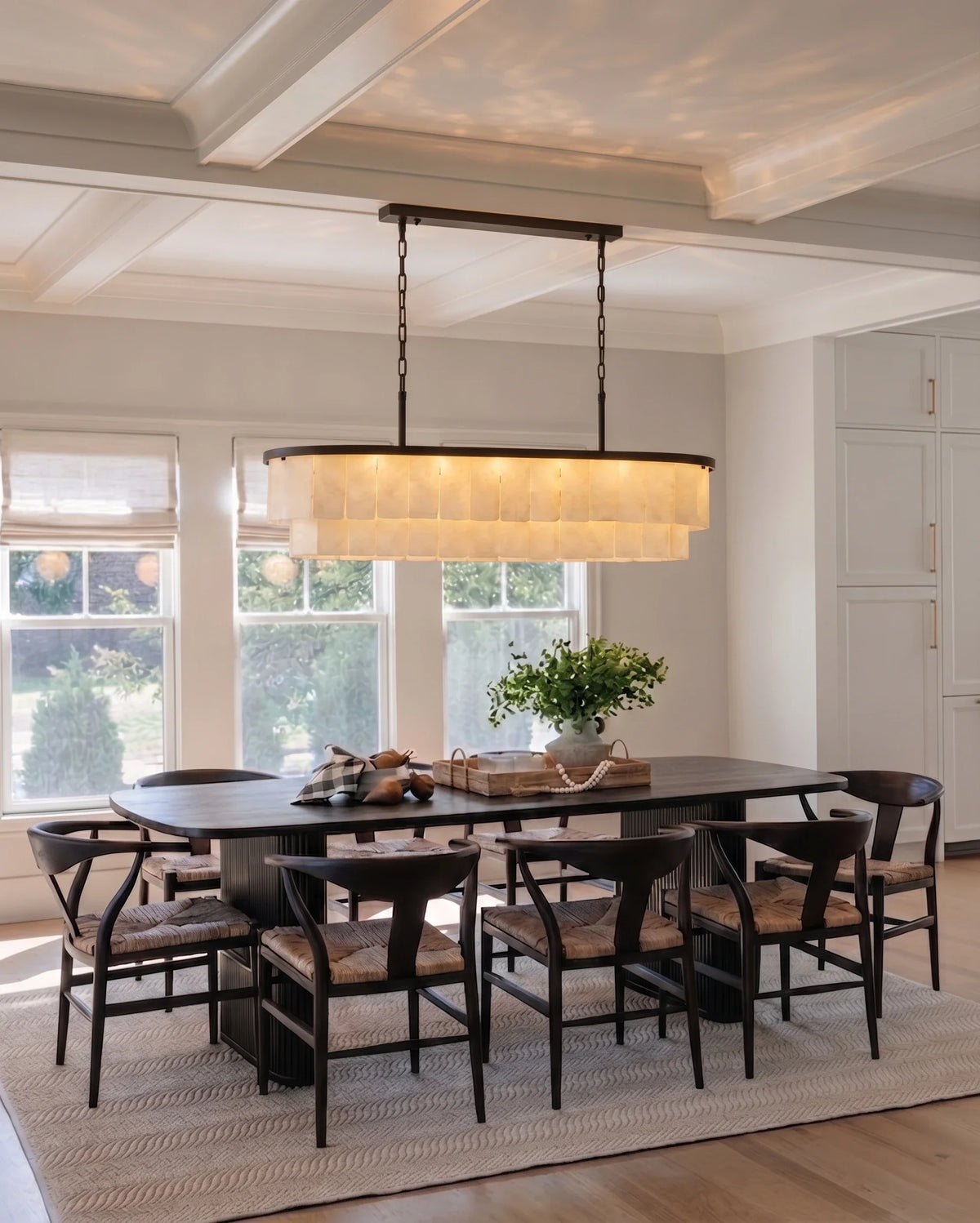 Tiered Chandelier in alabaster for Dining Room by AUVIELIGHT