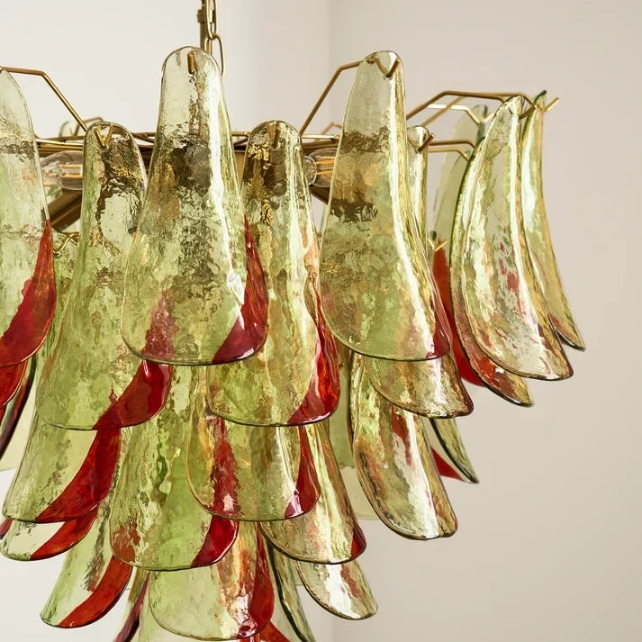 Sculptural Leaf Chandelier in murano glass for Dining Room by AUVIELIGHT