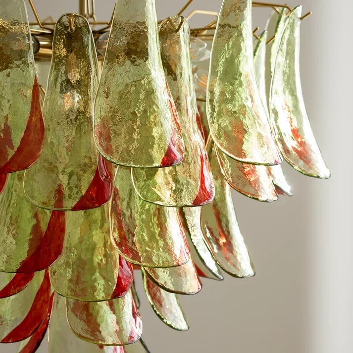 Sculptural Leaf Chandelier in murano glass for Dining Room by AUVIELIGHT
