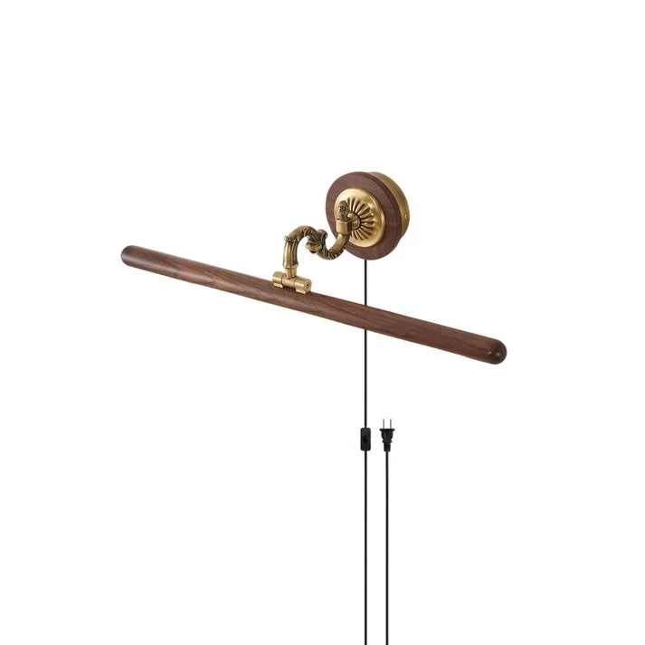 Ornate Picture Light in walnut for Living Room | AUVIELIGHT