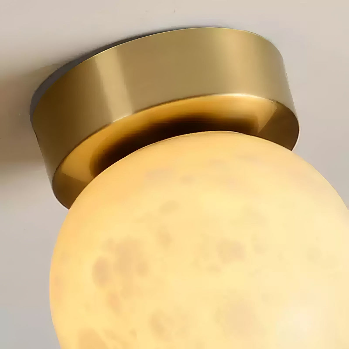Selene Globe Flush Mount in alabaster for Low Ceilings by AUVIELIGHT