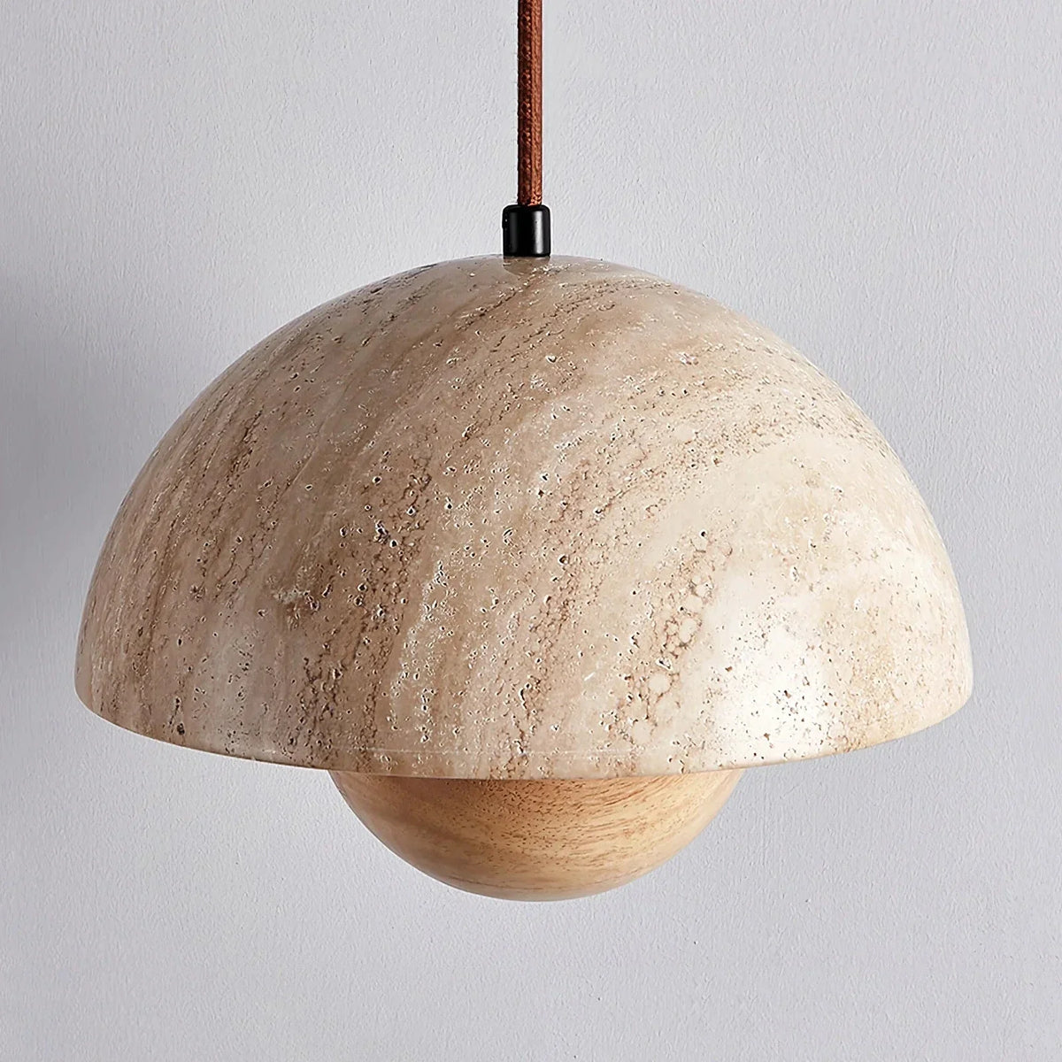 Semicircular Bud Pendant Light in travertine for Kitchen Island by AUVIELIGHT