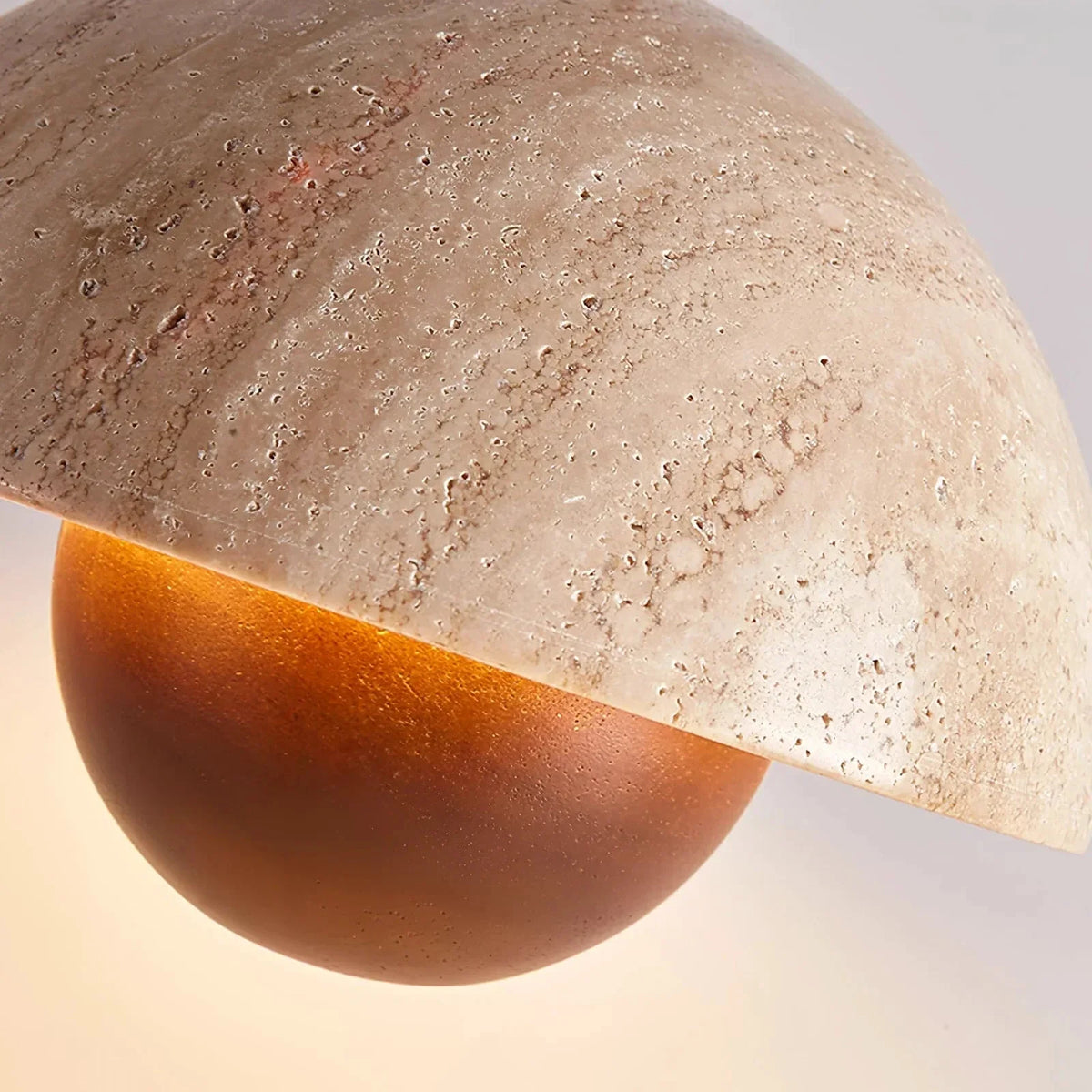 Semicircular Bud Pendant Light in travertine for Kitchen Island by AUVIELIGHT