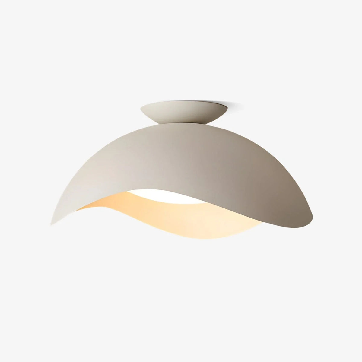 Serene Wave Flush Mount in metal for Low Ceilings by AUVIELIGHT, ∅ 15.7" x H 9.1" / White / Warm Light