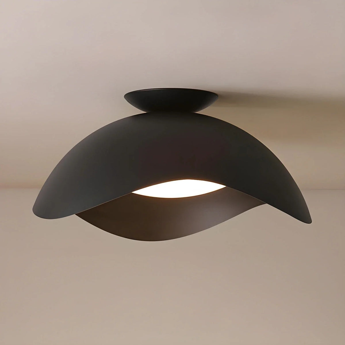 Serene Wave Flush Mount in metal for Low Ceilings by AUVIELIGHT