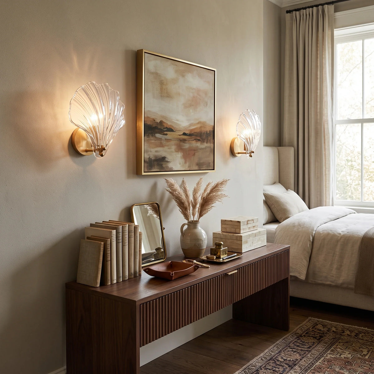 Shell Wall Sconce in glass for Hallway by AUVIELIGHT
