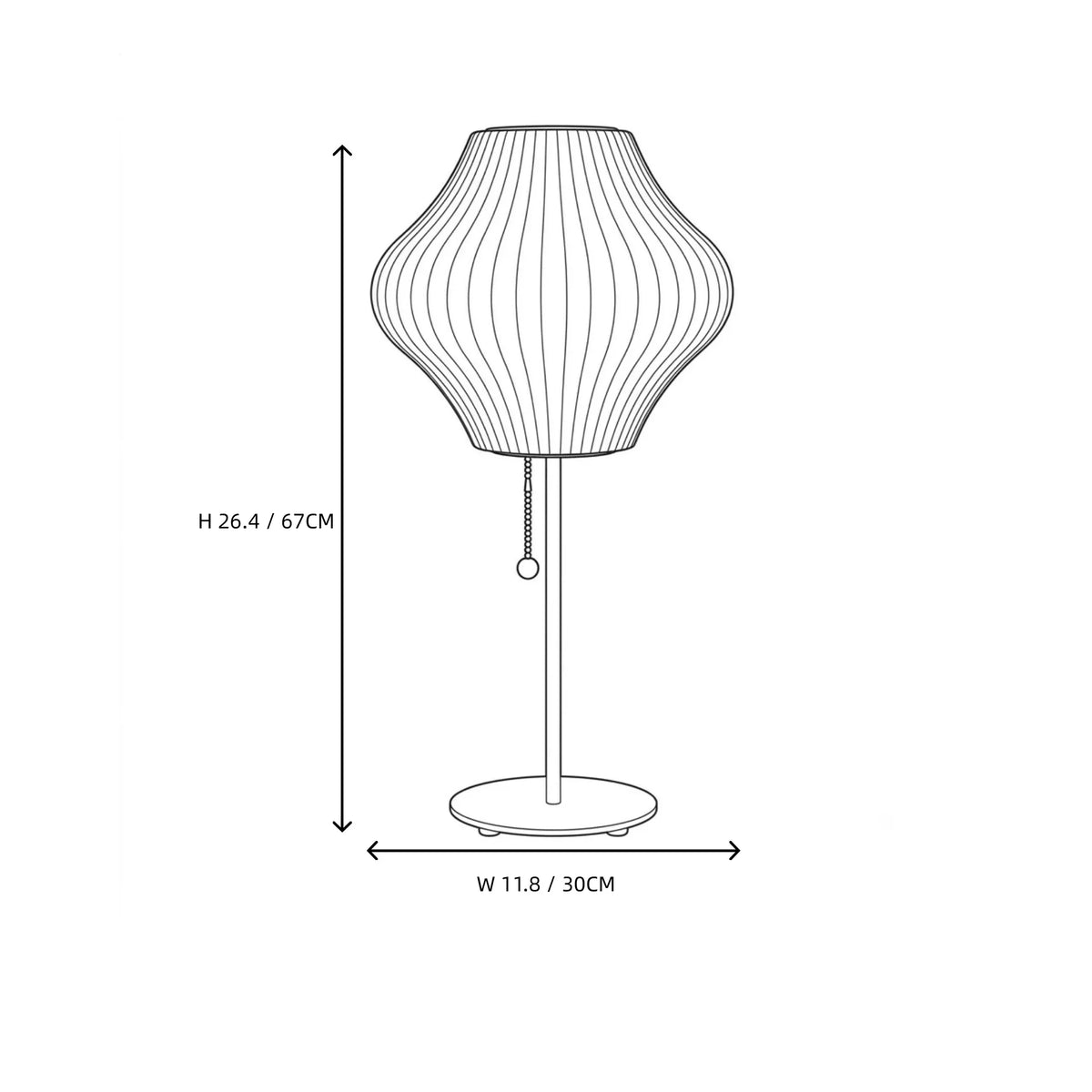 Silk Bubble Table Lamp for Living Room by AUVIELIGHT
