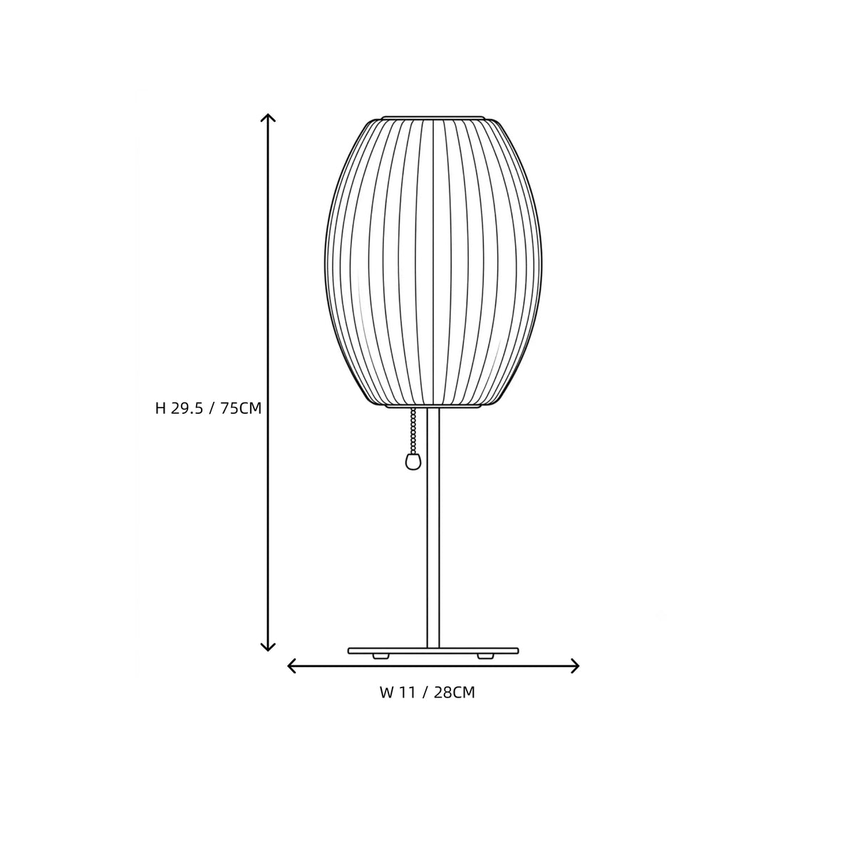 Silk Bubble Table Lamp for Living Room by AUVIELIGHT