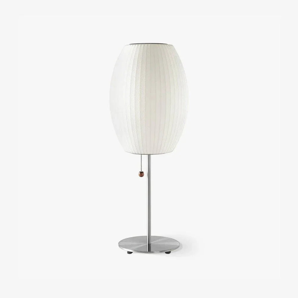 Silk Bubble Table Lamp for Living Room by AUVIELIGHT, Model A: ∅ 11" x H 29.5" /Dia 28cm x H 75cm / Chrome & White / AU Plug and 3 other sizes