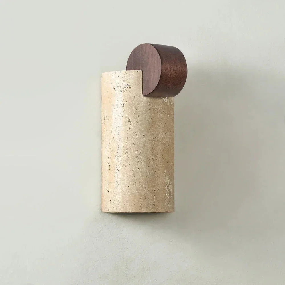 Solenne Curve Wall Light in travertine for Hallway by AUVIELIGHT