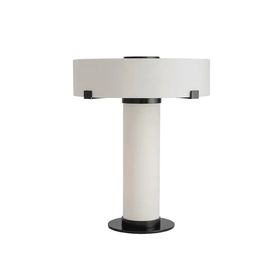 Solid Bedside Lamp in alabaster for Bedroom by AUVIELIGHT, Dia 38cm x H 48cm / ∅ 15″ x H 19 / Black & White / AU Plug and 3 other sizes