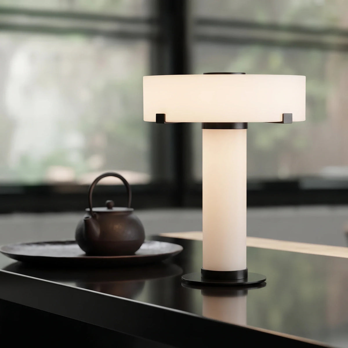 Solid Bedside Lamp in alabaster for Bedroom by AUVIELIGHT