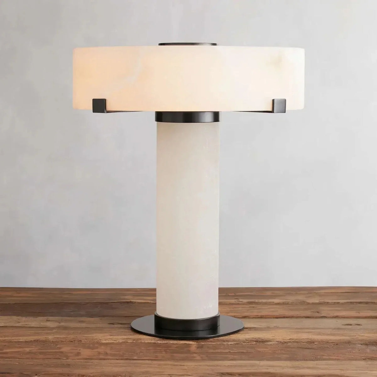 Solid Bedside Lamp in alabaster for Bedroom by AUVIELIGHT