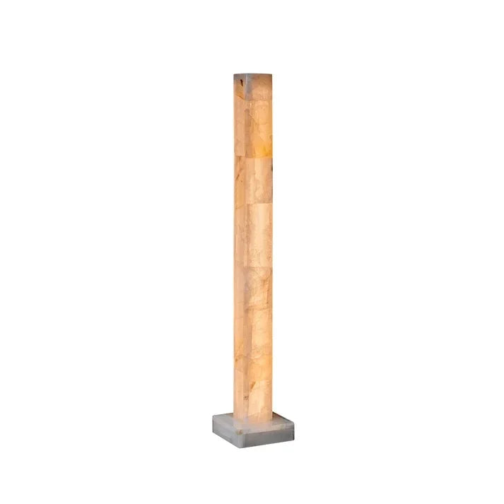 Square Column Floor Lamp in alabaster for Living Room by AUVIELIGHT, D 22cm x H 120cm / ∅ 6.3″ x H 47.3″ / White (Warm Light) / AU plug and 3