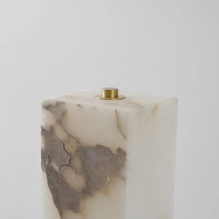Square Column Floor Lamp in alabaster for Living Room by AUVIELIGHT