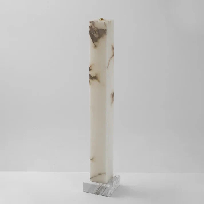 Square Column Floor Lamp in alabaster for Living Room by AUVIELIGHT